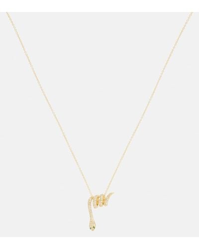 Ileana Makri Collana Convolute Snake in oro 18kt con pietre preziose - Bianco