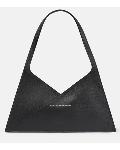 MM6 by Maison Martin Margiela Accordion Small Leather Shoulder Bag - Black