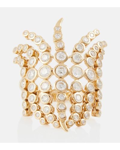 ONDYN Ring Fringe aus 14kt Gelbgold mit Diamanten - Mettallic