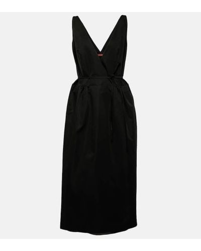 Altuzarra Anouk V-neck Cotton-blend Midi Dress - Black