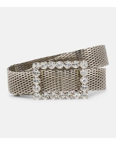 Alessandra Rich Crystal-embellished Chain Belt - Metallic