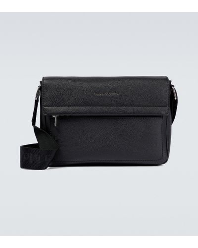 Alexander McQueen Leather Messenger Bag - Black
