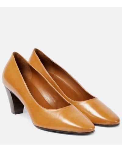The Row Charlotte Leather Pumps - Brown