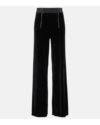 Tom Ford Zip-detail Velour Straight Trousers - Black