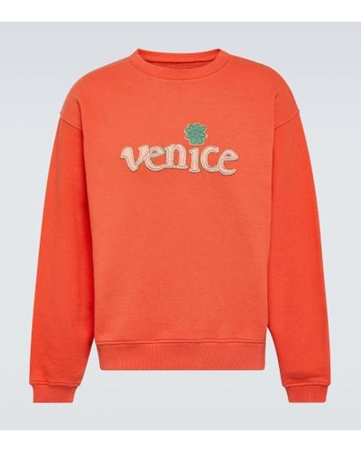 ERL Applique Cotton Jersey Sweatshirt - Orange