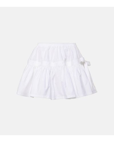 Alaïa Mini-jupe en coton - Blanc