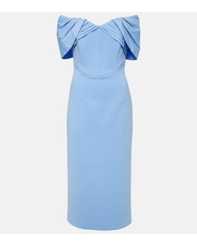 Rebecca Vallance Juliana Crepe And Taffeta Midi Dress - Blue
