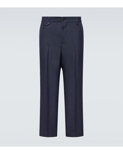 Jacquemus Le Pantalon Cabri Cropped Tailored Pants - Blue