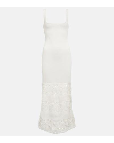 Rebecca Vallance Romina Crochet-trimmed Midi Dress - White