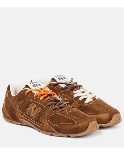 Miu Miu X New Balance 530 Sl Suede Trainers - Brown