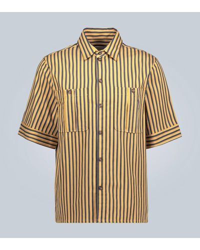 King & Tuckfield Striped Short-sleeved Shirt - Metallic