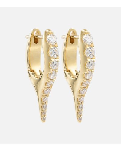 Melissa Kaye Lola Needle Mini 18kt Gold Earrings With Diamonds - Metallic