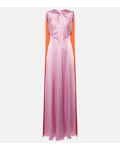 ROKSANDA Amanita Caped Silk Gown - Pink