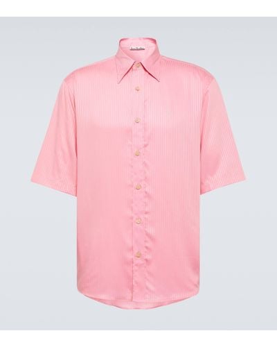 Acne Studios Striped Bowling Shirt - Pink