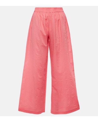 JADE Swim Mika High-rise Cotton Wide-leg Pants - Pink