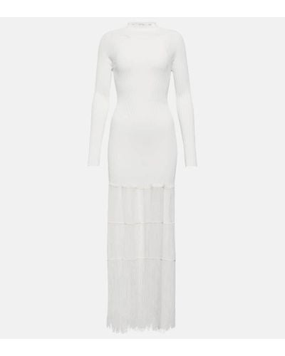 Khaite Cedar Fringed Maxi Dress - White