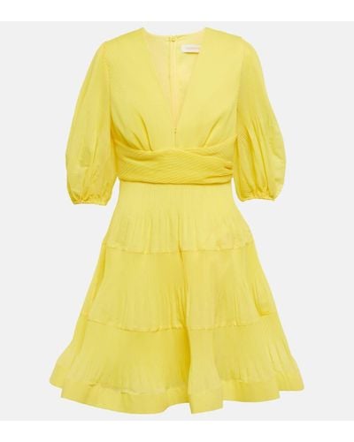 Zimmermann Pleated Mini Dress - Yellow