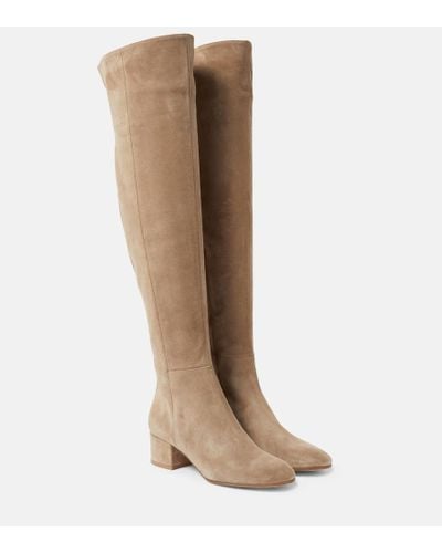 Gianvito Rossi Overknee-Stiefel Rolling aus Veloursleder - Braun