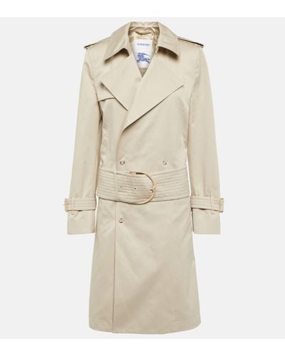 Burberry Cotton And Silk Trench Coat - Natural