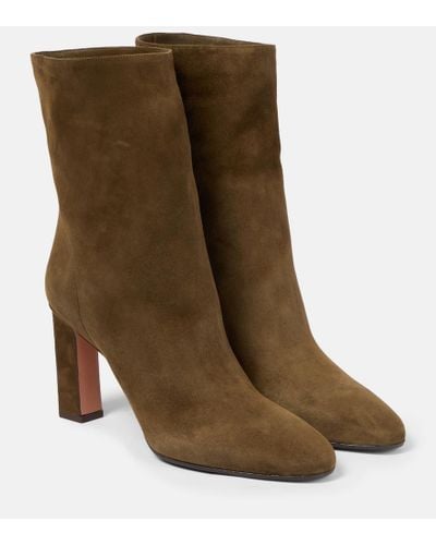 Aquazzura Manzoni Suede Ankle Boots - Brown