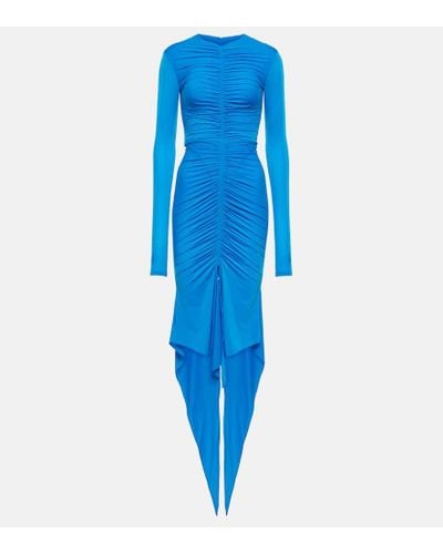 Alex Perry Marston Satin Midi Dress - Blue