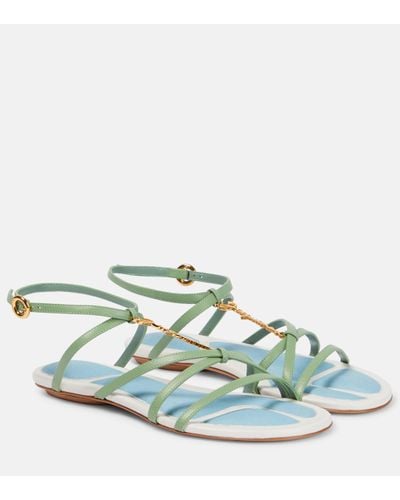 Jacquemus Embellished Leather Sandals - Blue