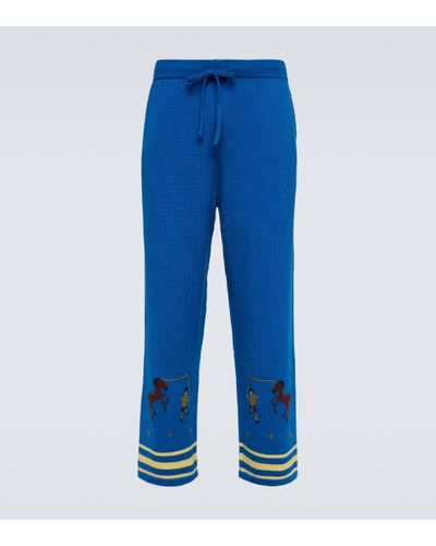 Bode Pantalon de survetement Ponny Lasso en laine melangee - Bleu