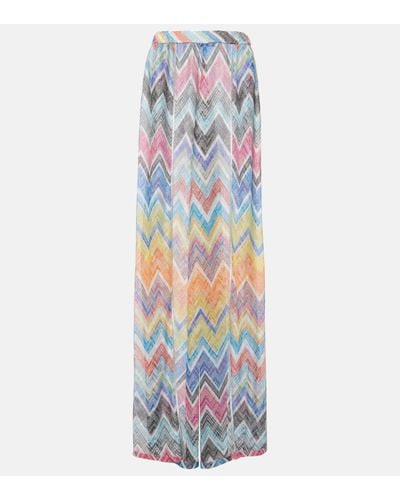 Missoni Chevron High-rise Lame Palazzo Trousers - White