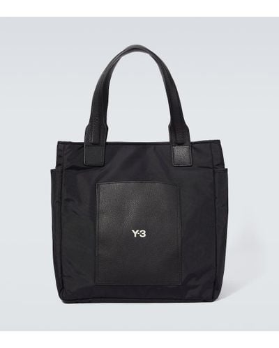 Y-3 Lux Leather-trimmed Tote Bag - Black