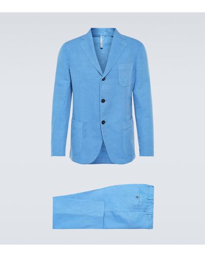 Incotex Costume en jute et coton - Bleu