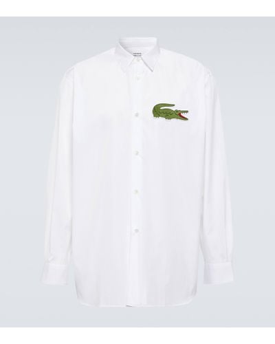 Comme des Garçons X Lacoste Logo Cotton Poplin Shirt - White