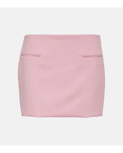 Ferragamo Minifalda de lana con tiro bajo - Rosa