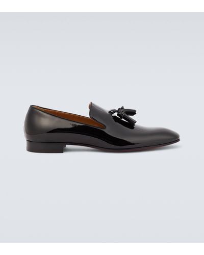 Christian Louboutin Dandelion Tassel Patent Leather Loafers - Black