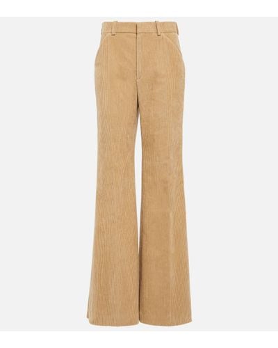 Chloé High-rise Corduroy Flared Trousers - Natural