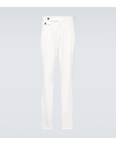 Brunello Cucinelli Cotton Straight Trousers - White