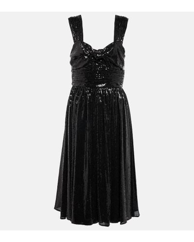 Polo Ralph Lauren Vestido midi georgette con lentejuelas - Negro