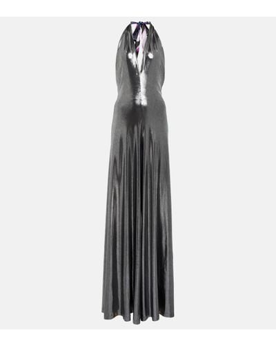 Emilio Pucci Halter-neck Jersey Gown - Metallic