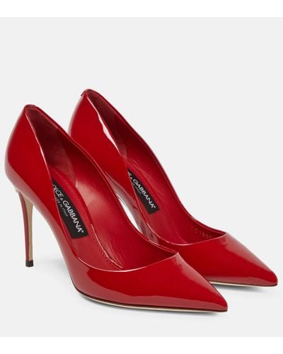 Dolce & Gabbana Patent Leather Court Shoes - Red