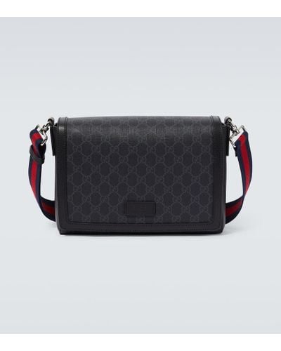 Gucci Monogram-pattern Coated-canvas Cross-body Bag - Black