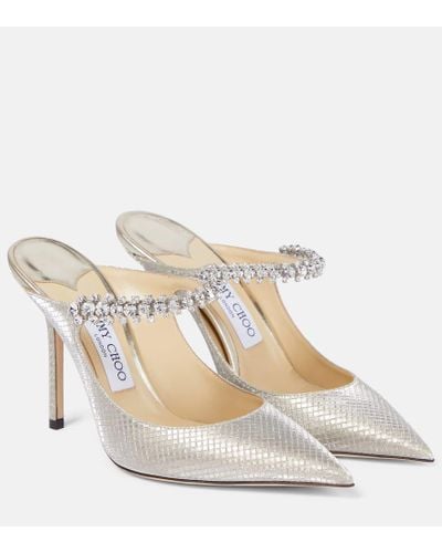 Jimmy Choo Mules Bing 100 adornados - Neutro