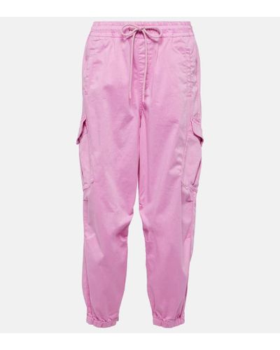 AG Jeans High-rise Cotton Cargo Pants - Pink