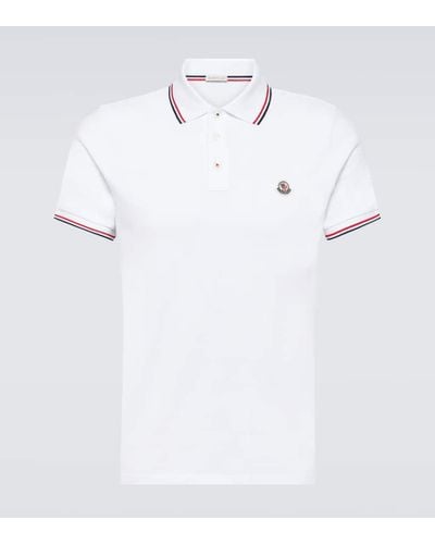 Moncler Logo-appliqué Regular-fit Cotton Polo Shirt - White