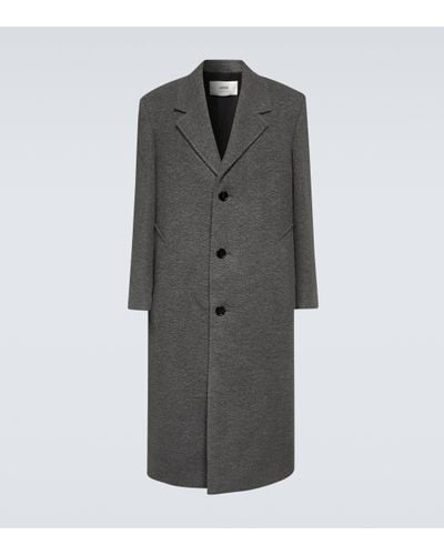 Ami Paris Single-breasted Wool-blend Coat - Grey