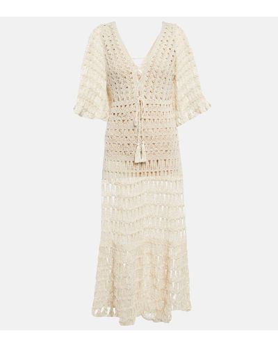 Anna Kosturova Marissa Crochet Cotton Maxi Dress - White