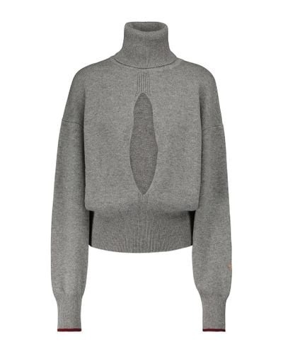 Victoria Beckham Dolcevita in cashmere con cut-out - Grigio