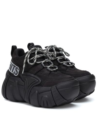 Vetements X Swear Nubuck Platform Sneakers - Black