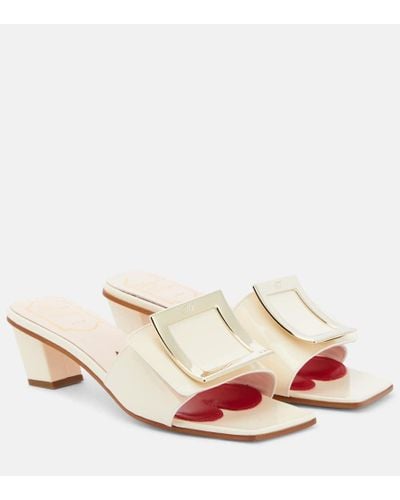 Roger Vivier Love 45 Leather Mules - Pink