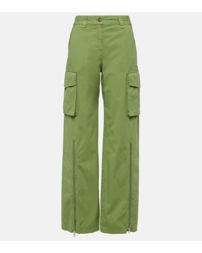 Stella McCartney Pantalones cargo de algodon de tiro medio - Verde