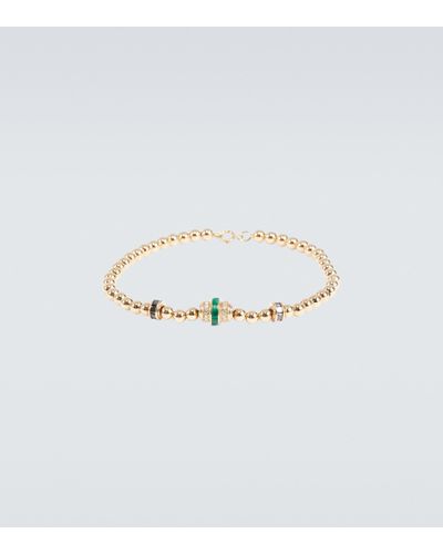Rainbow K Armband Empress aus 18kt Gelbgold mit Diamanten und Smaragden - Mettallic