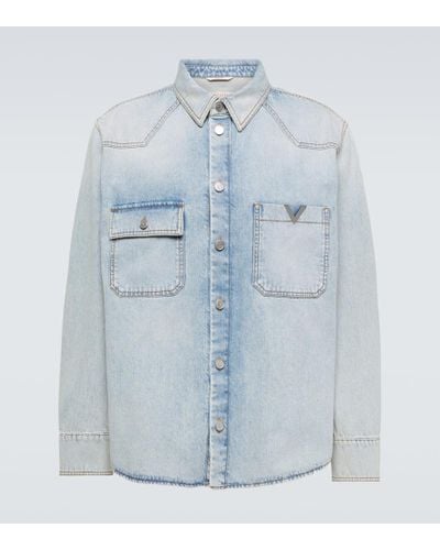 Valentino Hemdjacke aus Baumwolle - Blau